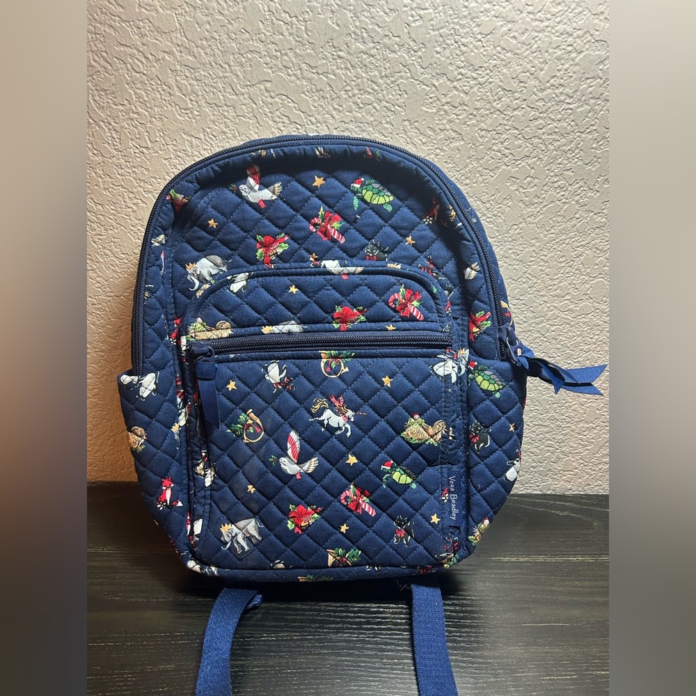 Vera Bradley Backpack Bag, Snow Globe Motifs, Holiday Small